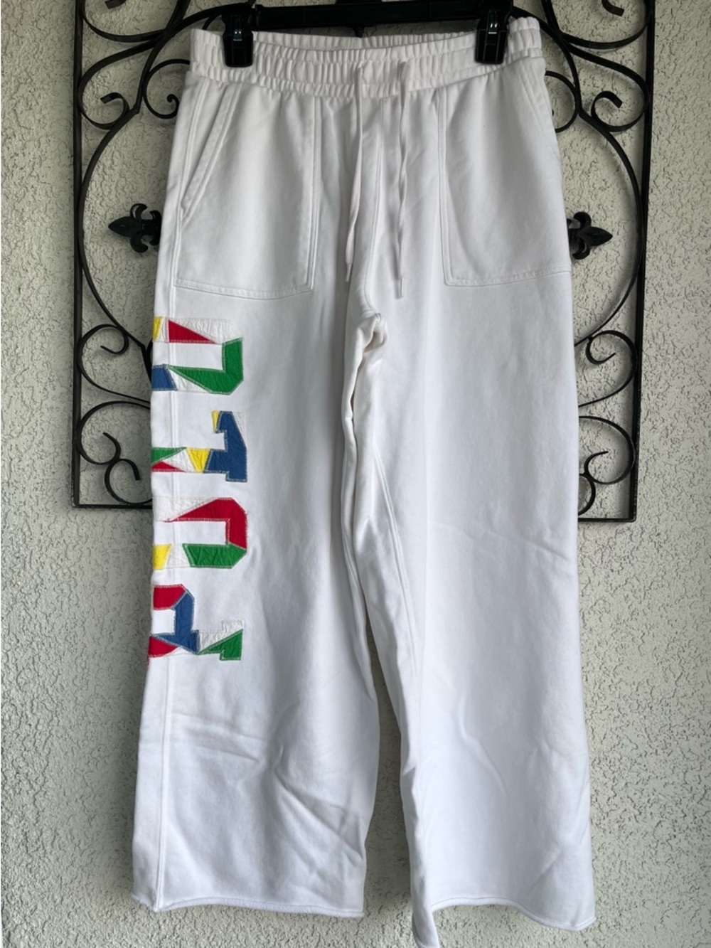 Polo by Ralph Lauren Patch Work Logo Wide Leg Ankle Sweat Pants - Picture 3 of 13